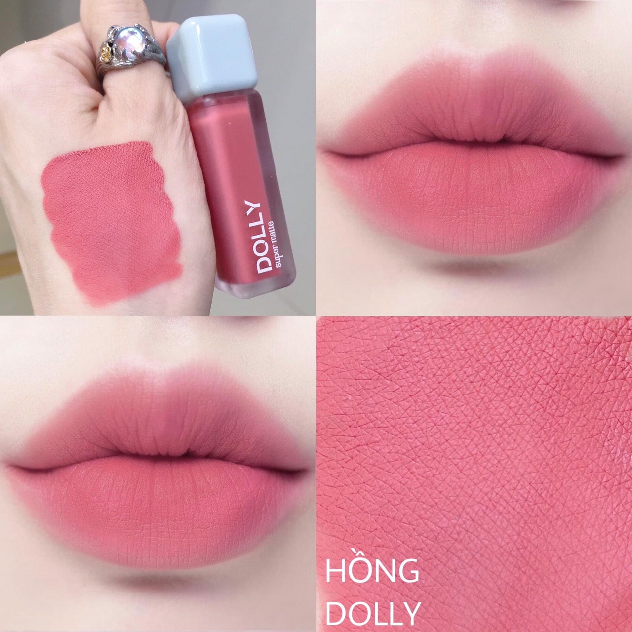 [HCM][11 Hồng Dolly] Son Kem Lì Dolly Super Matte Không Chì Màu Hồng Dolly Tách Sét