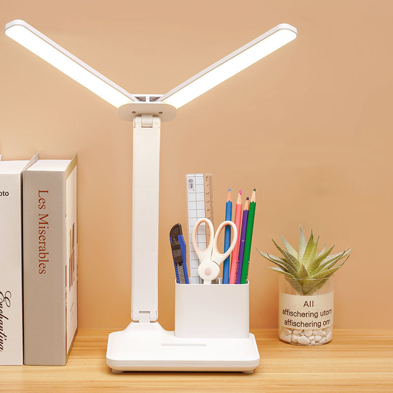 Đèn học để bàn,đèn ngủ led,đèn bàn học đọc sách gập lại,làm việc học sinh,usb đèn phòng ngủ,sinh viên,đầu đôi
