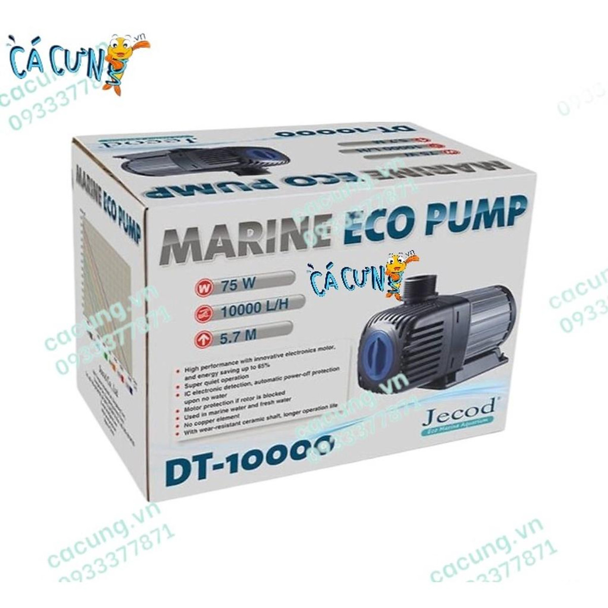 Máy bơm đẩy tiết kiệm điện, máy bơm chìm hồ cá jecod dt 10000