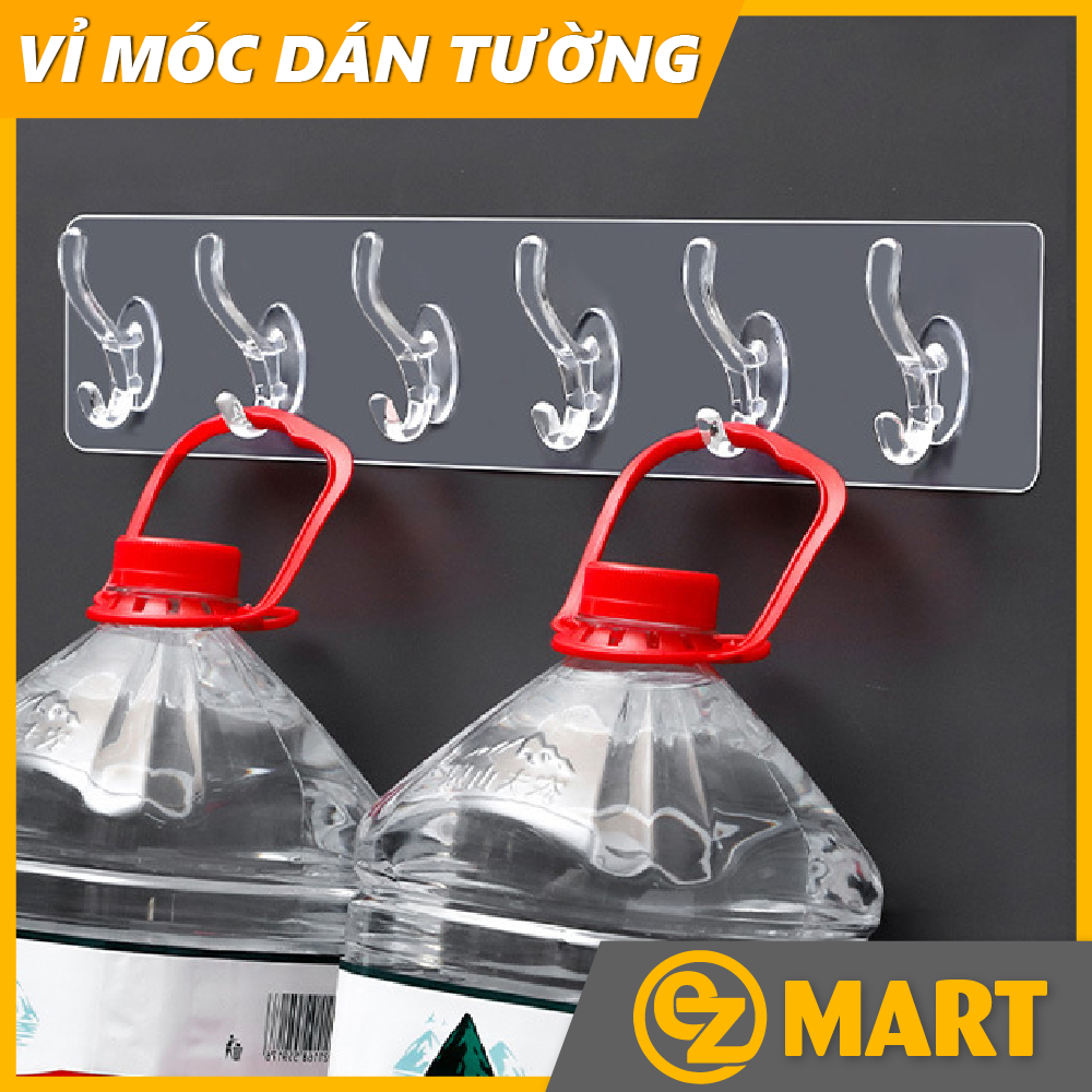 Móc dán tường vỉ móc dán tường trong suốt siêu chắc chắn easybuy