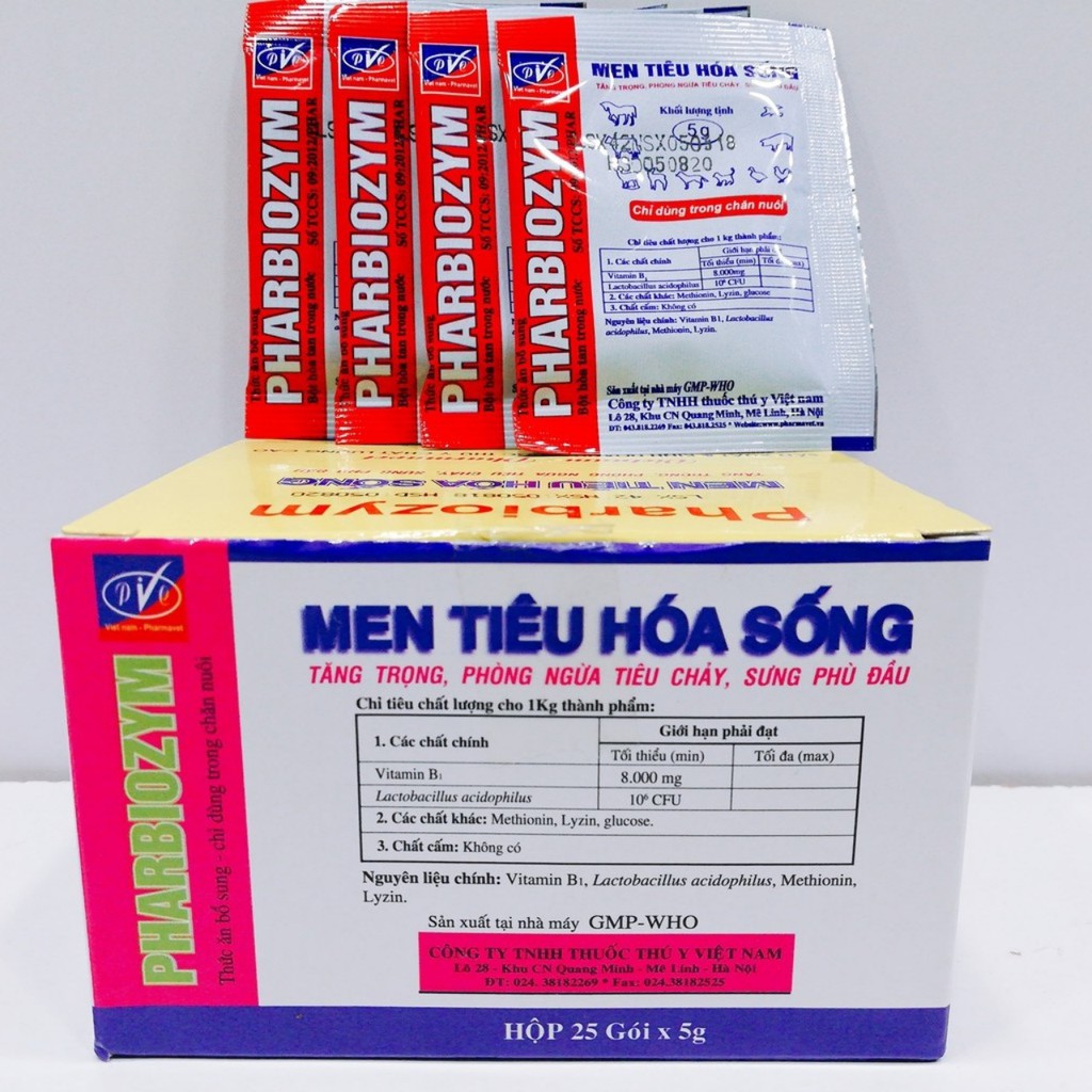 Men tiêu hóa sống Pharbiozym cao cấp cho thú cưng