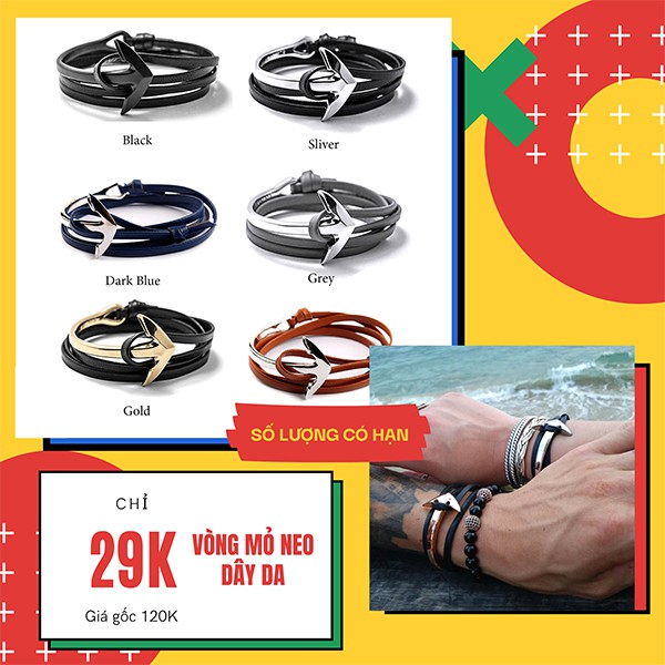 Vòng tay mỏ neo dây da unisex phong cách châu Âu chất lượng đảm bảo đảm bảo cung cấp các sản phẩm đang được săn đón trên thị trường hiện nay