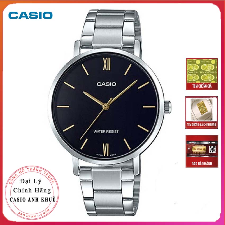 Đồng hồ nữ casio ltp-vt01d-1bu dây kim loại chính hãng