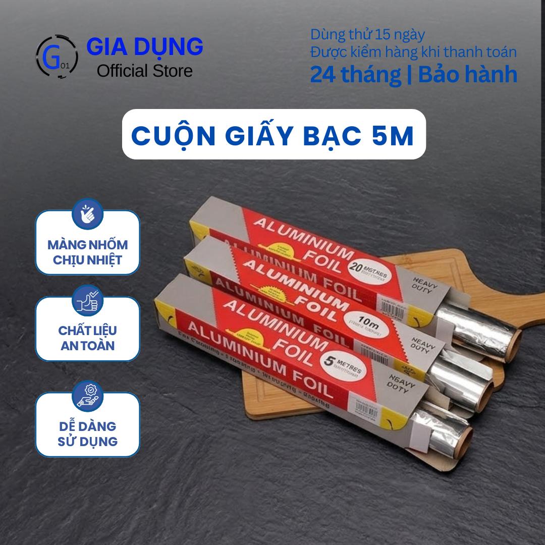 Giấy bạc nấu nướng dày màng nhôm dùng cho lò nướng và nồi chiên không dầu tiện lợi
