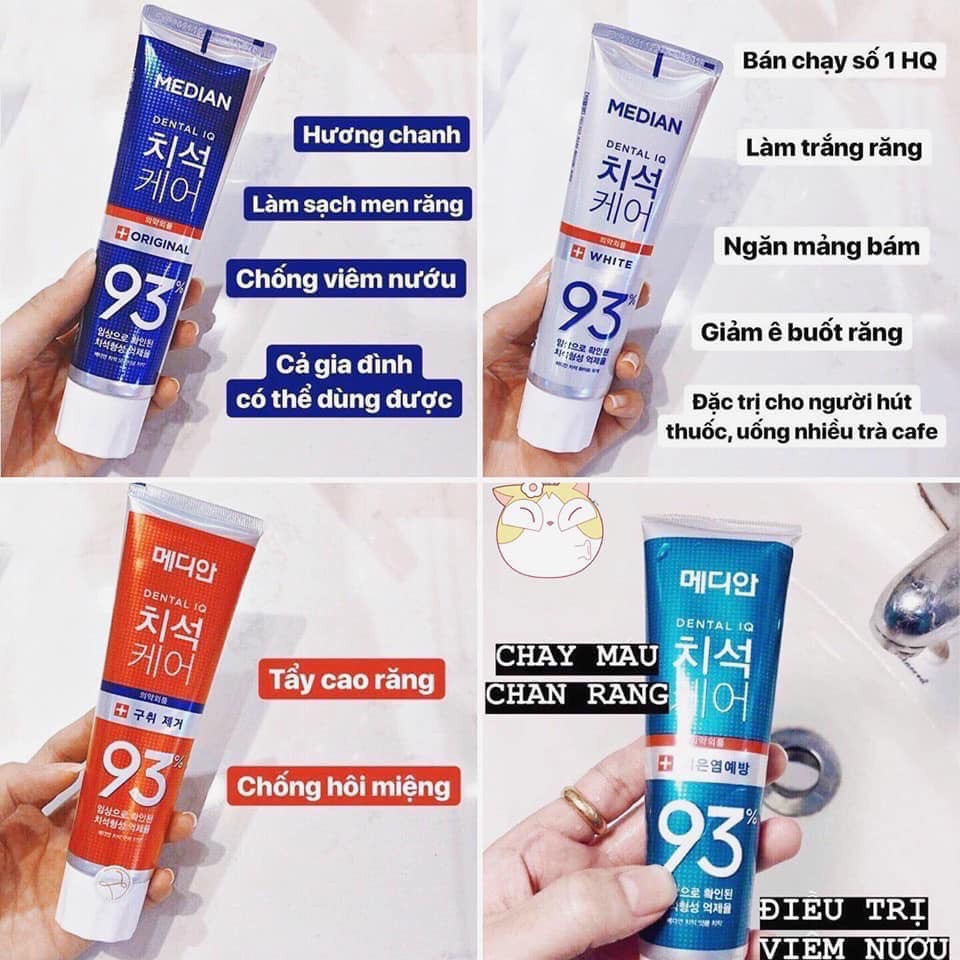 Kem đánh răng 120g median 93% hàn quốc