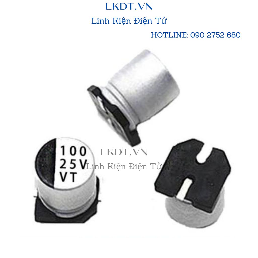 Tụ điện nhôm smd 100uf/25v chất lượng tốt
