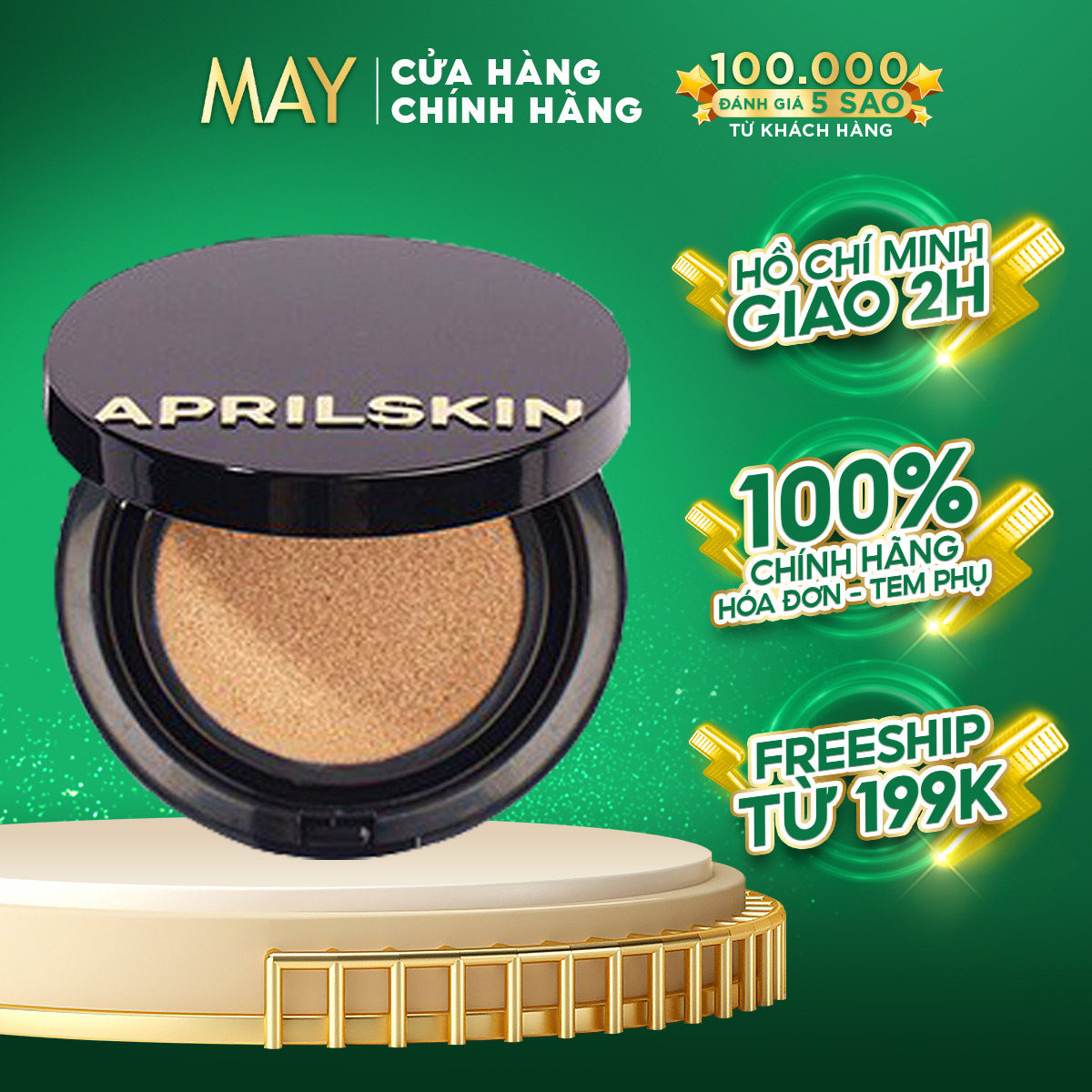 Phấn Nước April Skin Black Magic Snow Cushion Galaxy Edition