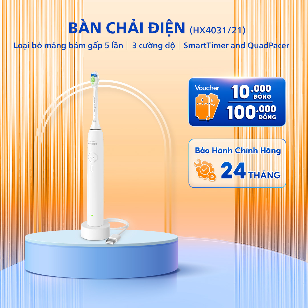 Bàn Chải Điện PHILIPS Sonicare HX4031/21, Công Nghệ Sóng Âm, Chải Sạch Sâu, Bảo Hành Chính Hãng 24 Tháng