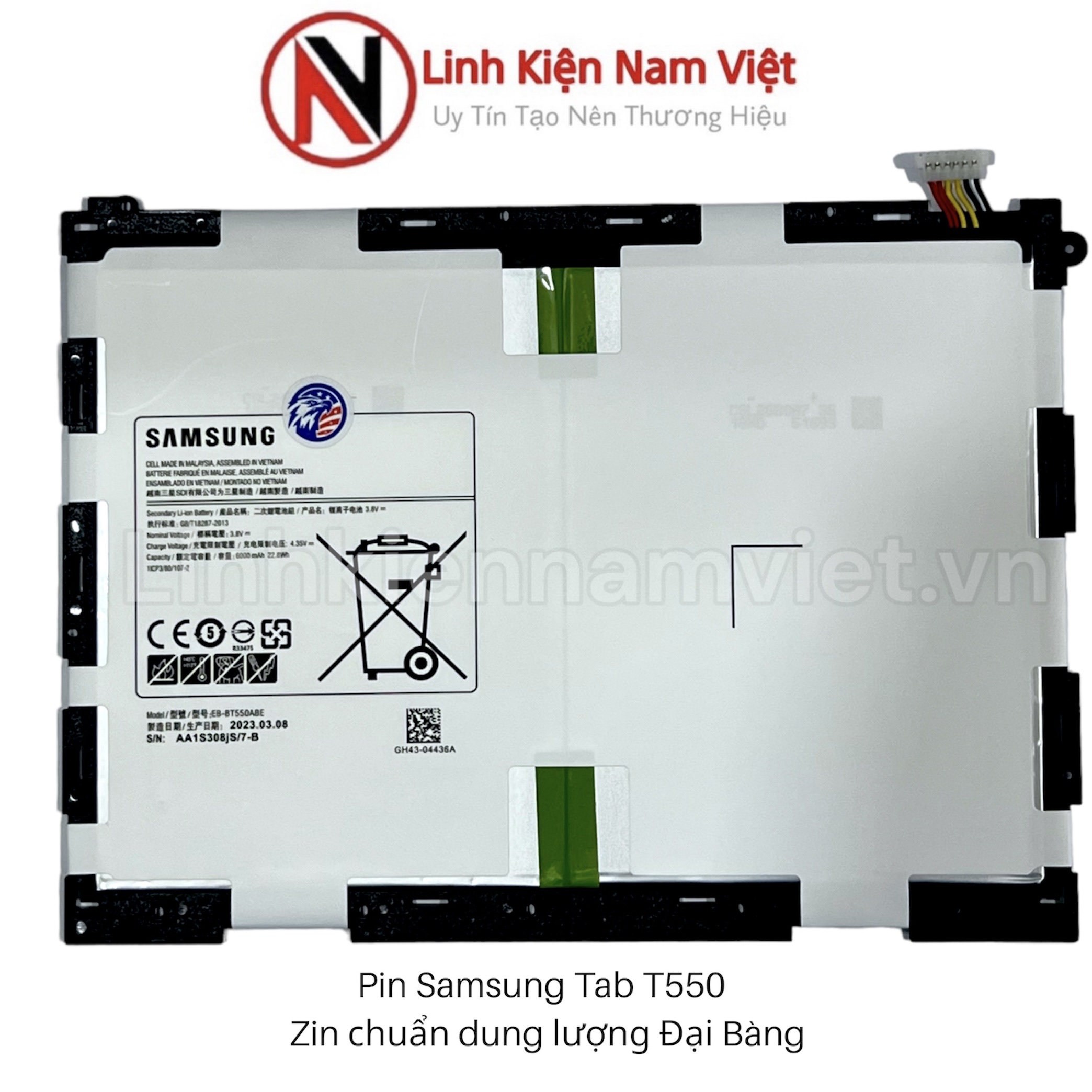 Pin samsung tab a 9.7 / t550 / t555 / p555 dung lượng chuẩn