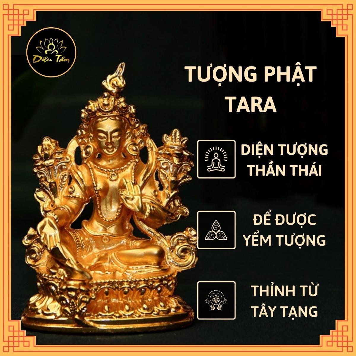 Tượng phật mật tông tara đồ thờ cúng Diệu Tâm