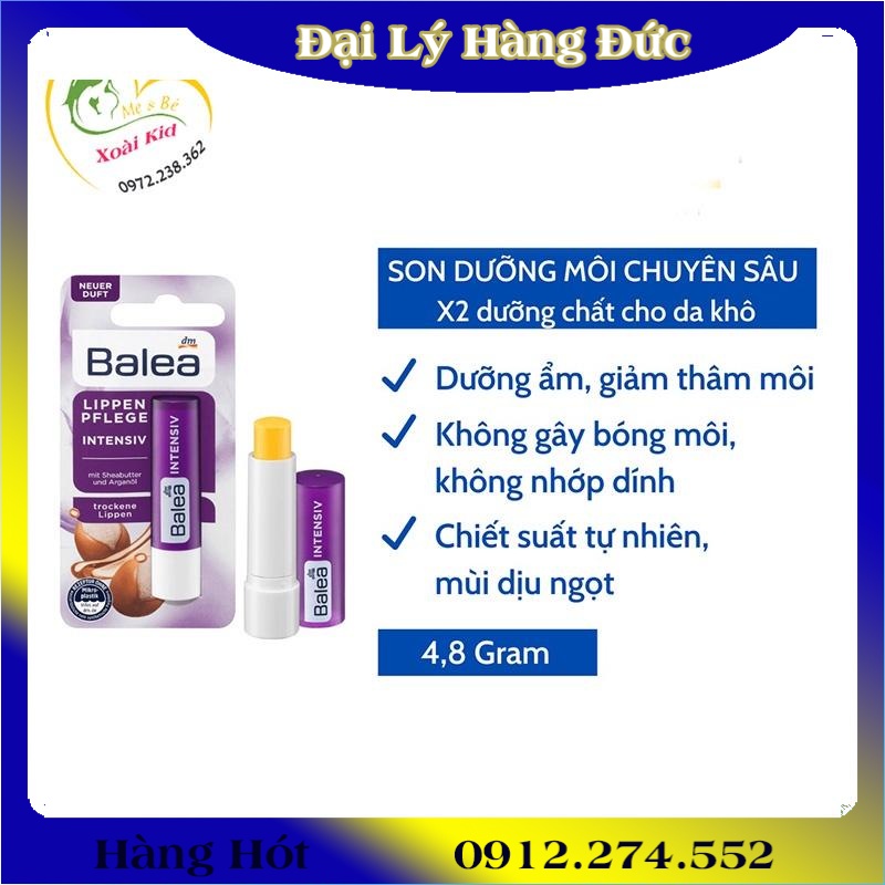 Son dưỡng môi giúp môi căng bóng, mềm mịn Balea nội địa Đức,Đủ Bill