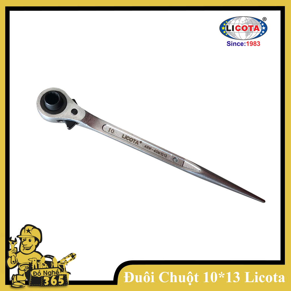 Cần mở tuýp típ đuôi chuột LICOTA 10x13 mm , cần siết đuôi chuột mở tuýp cao cấp licota