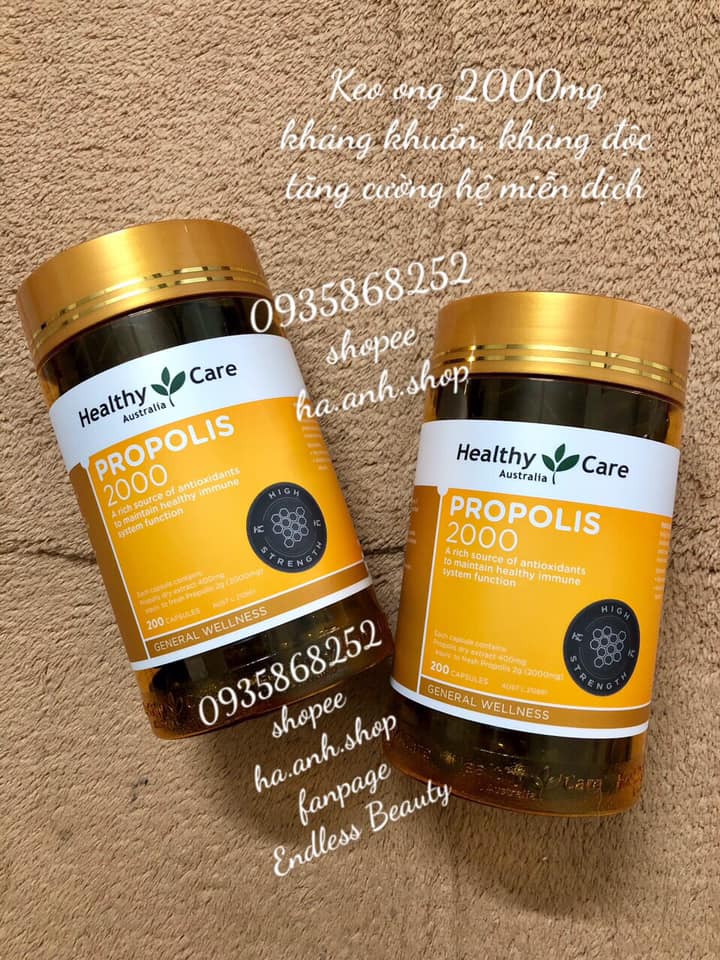 Keo ong propolis 2000 mg healthy care 200 viên