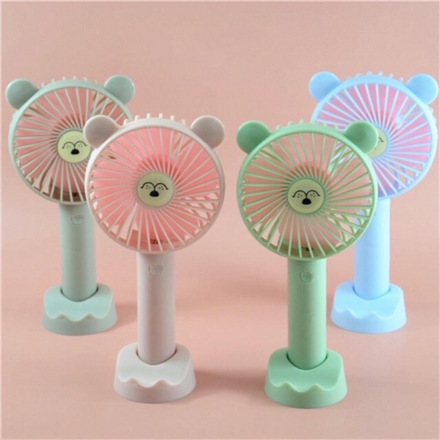 Quạt mini tích điện cầm tay có đế 3 tốc độ