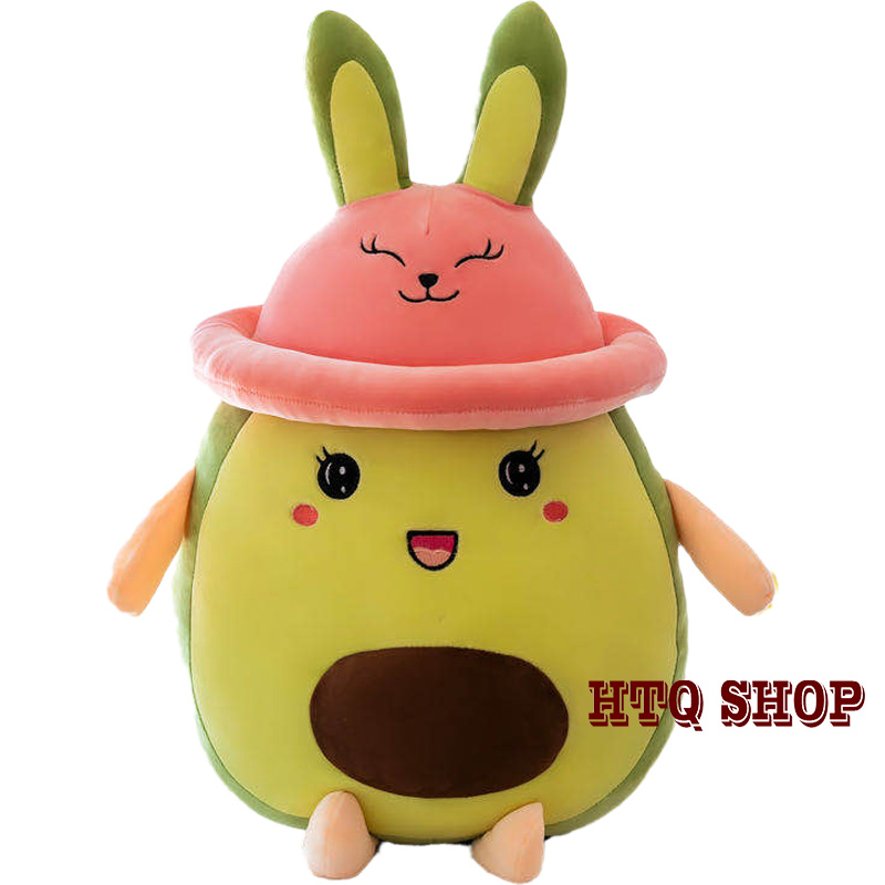 Gấu Bông Trái Bơ Đội Nón Tai Thỏ