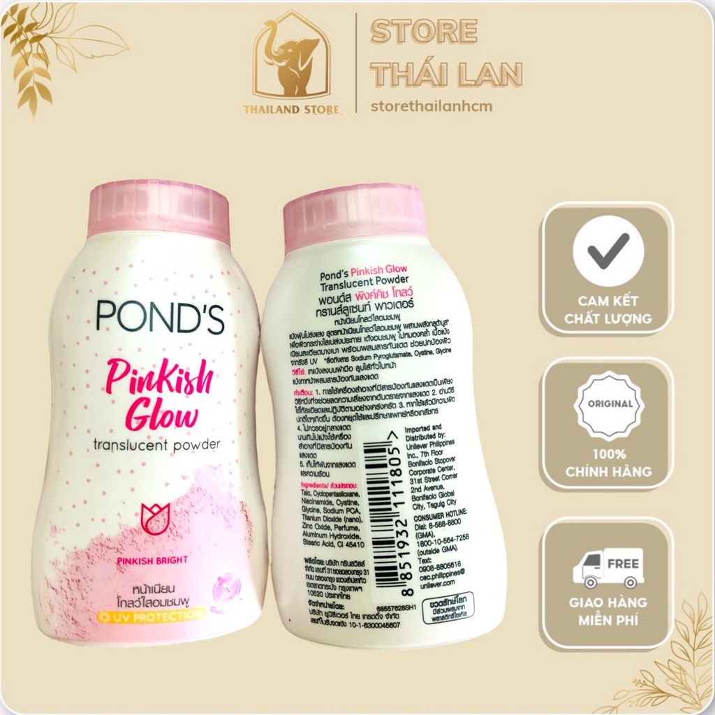 Phấn Ponds Thái Lan Phấn Ponds Pinkish White Glow Giúp Làn Da Khô Thoáng Tươi Tắn
