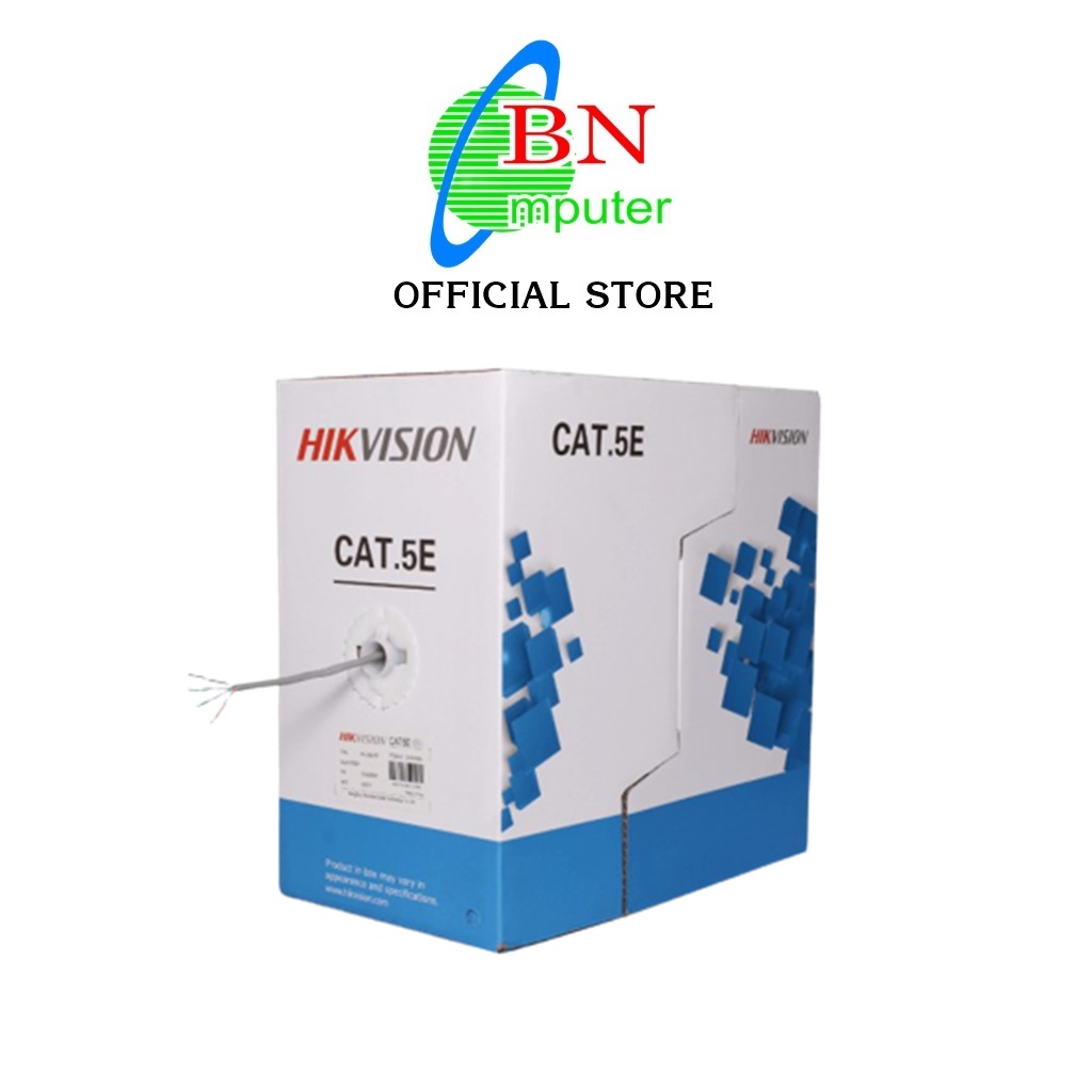 Dây cáp mạng hikvision cat 5 5e ds-1ln5e-e/e mã mới cat5 hikvision vỏ xanh dây ghi ds-1ln5euec0