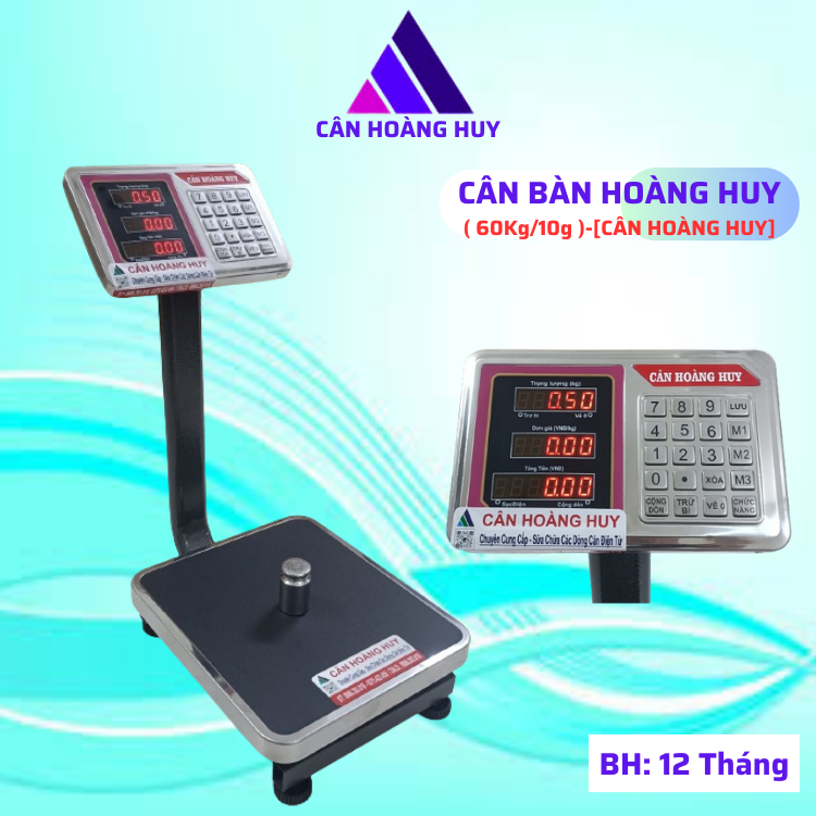Cân điện tử,cân bàn hoàng huy 60kg/10g bàn phím tiếng việt