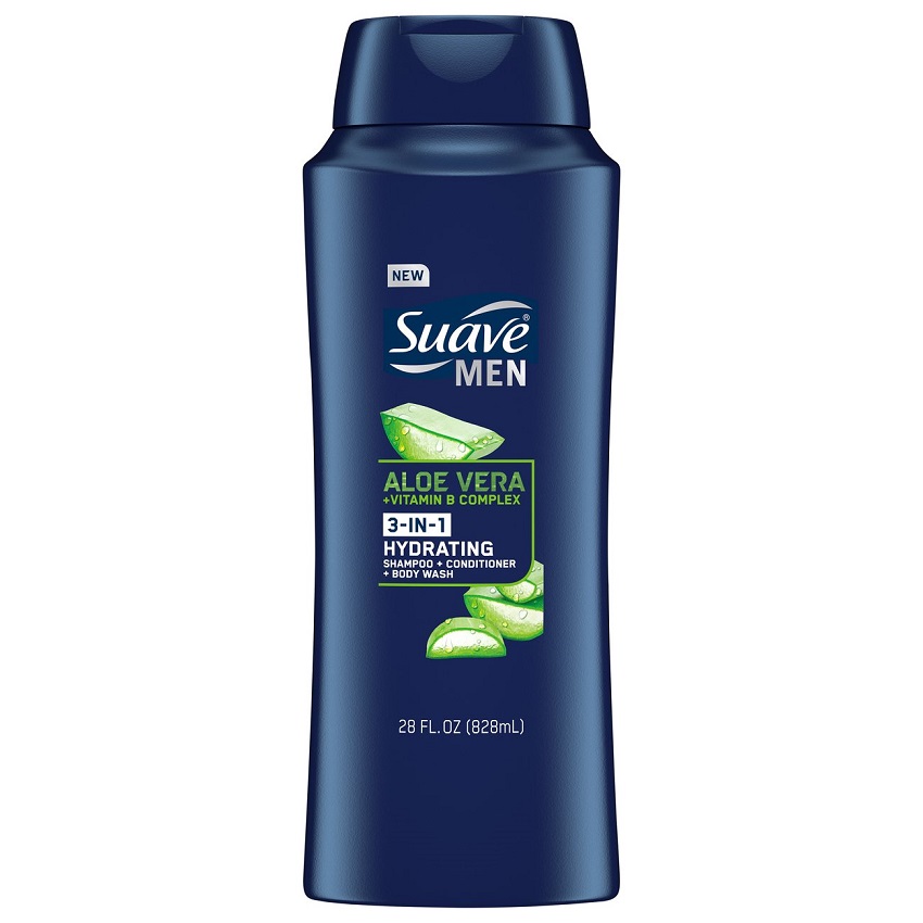 Sữa tắm gội nam suave men 3in1 aloe vera 828ml - hàng usa