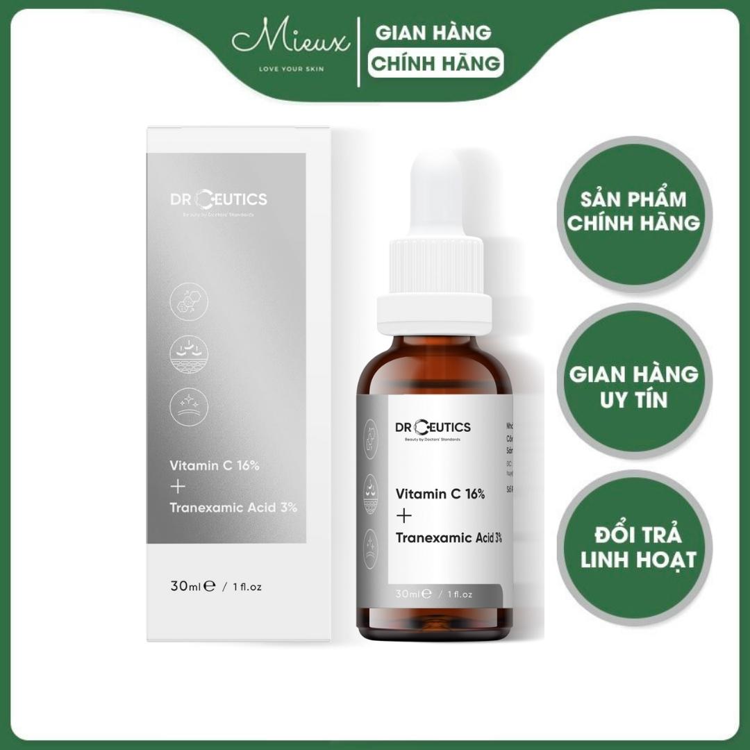 Serum DrCeutics Vitamin C 16% Và Tranexamic Acid 3% 30ml tinh chất sáng da mờ thâm chống lão hóa