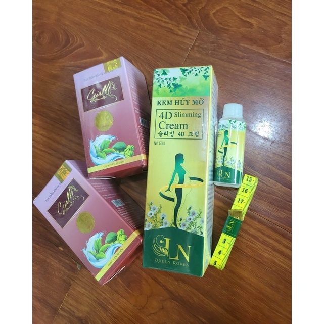 Combo 2 họp Ca phê giảm cân Girl tặng 1 kem hủy mỡ 4D