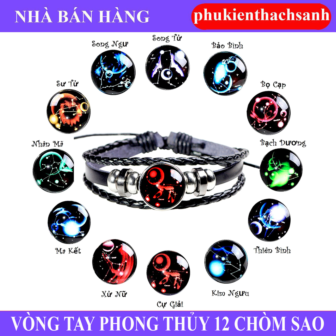 Vòng tay nam nữ 12 chòm sao , Vòng tay nam nữ đẹp , Vòng tay nam nữ giá rẻ , Vòng thời trang nam nữ , Vòng cung hoàng đạo KIZ