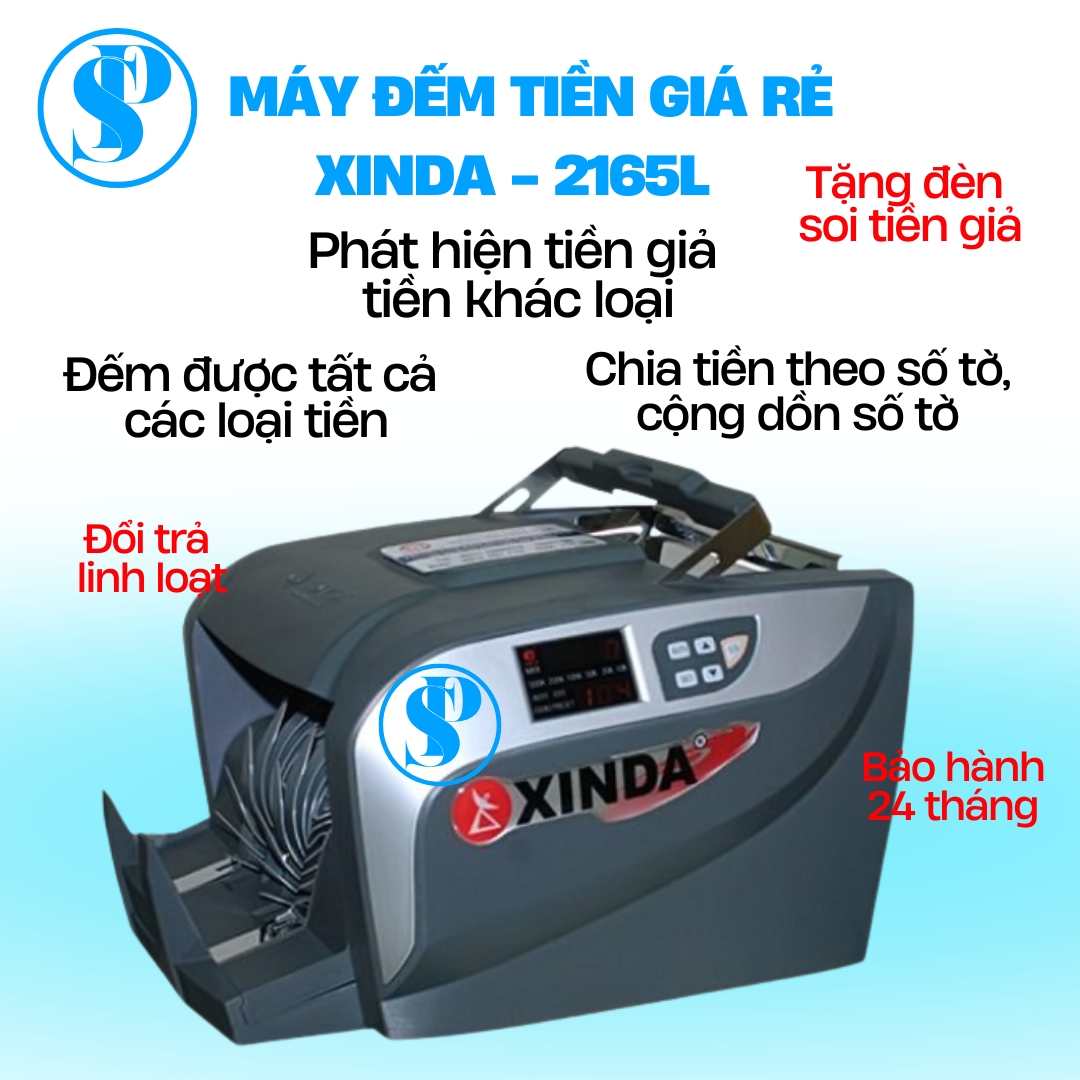 Máy đếm tiền ngân hàng XD 2165L, máy đa chức năng, siêu bền, bảo hành 18 tháng