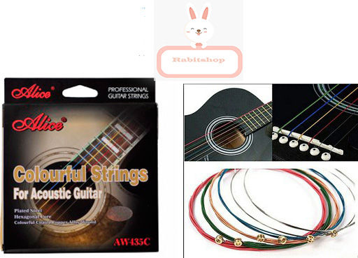 Bộ dây đàn guitar acoustic Alice AW435C nhiều màu - Alice AW435 C Acoustic Guitar Strings