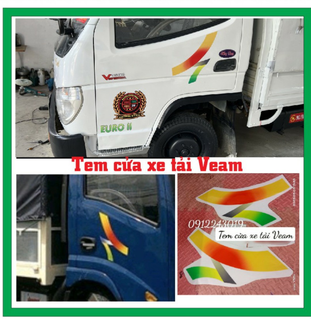 Tem dán trang trí cửa xe tải VEAM