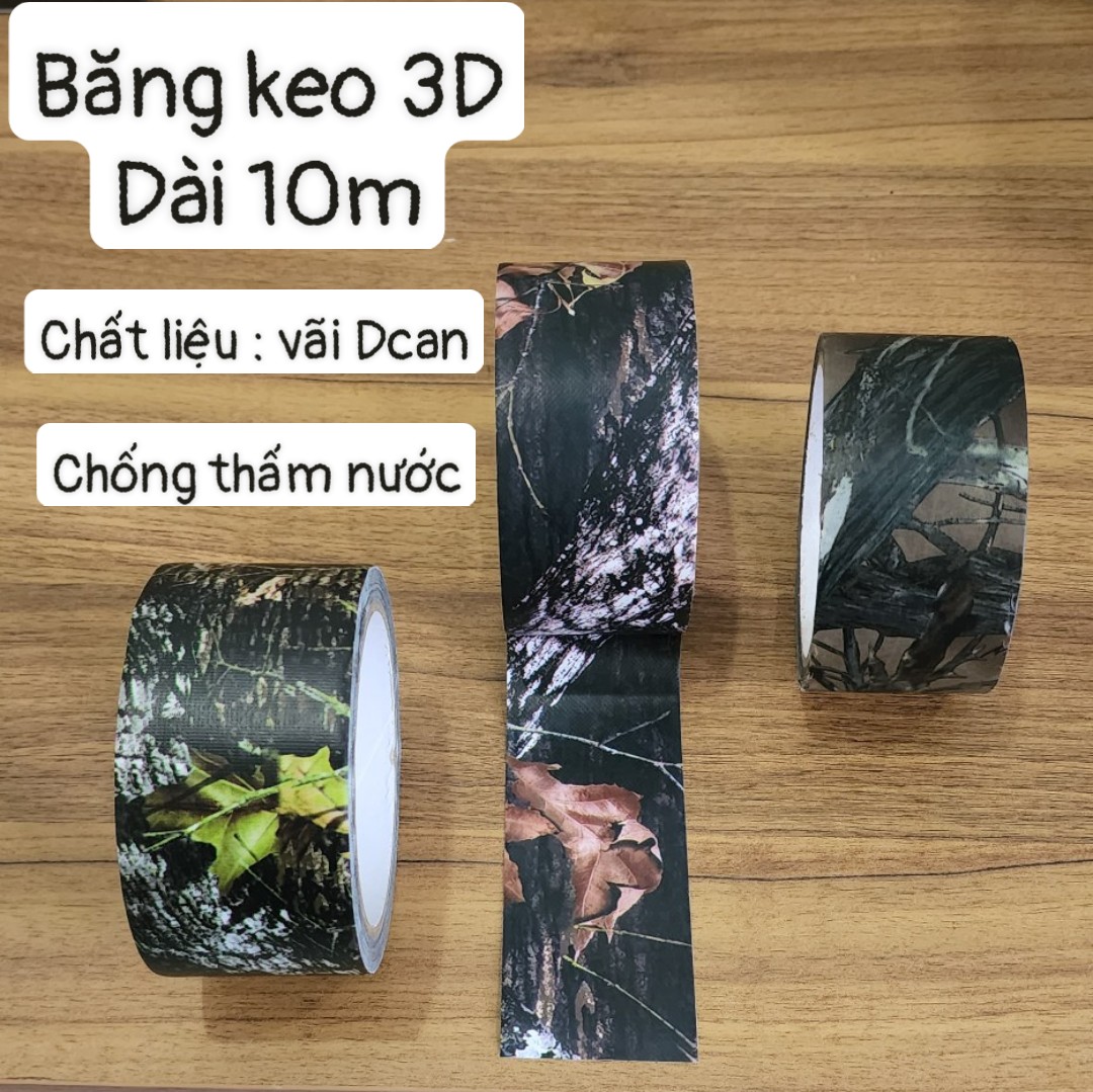 Băng keo ngụy trang 3D dài 10m màu cỏ úa đẹp