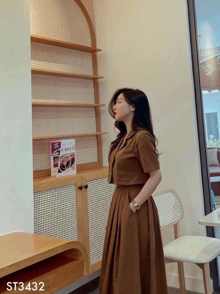 Set đầm nữ sang chảnh chất kaki mềm siêu xinh.