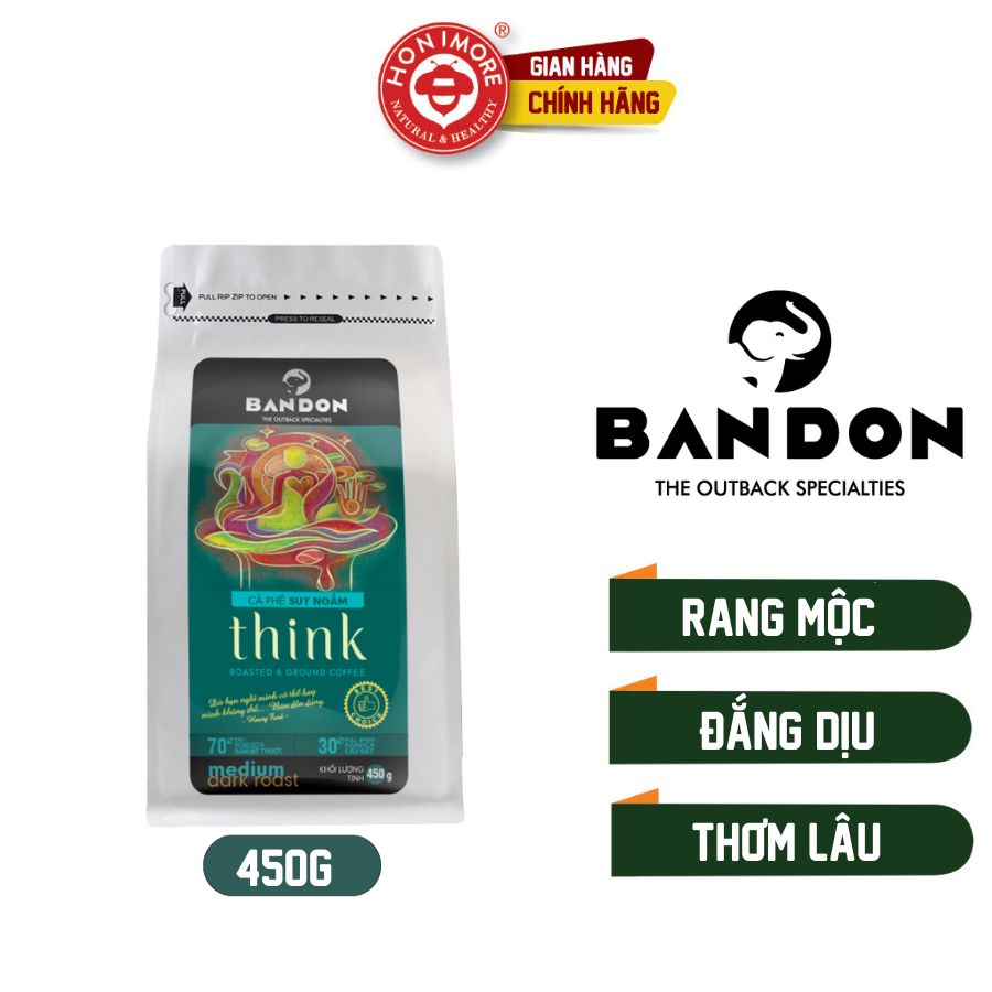 Combo Mật ong rừng, mật ong rừng nguyên chất Cà phê phin nguyên chất rang xay mộc sạch BANDON THINK 450g đắng dịu, thơm ngát. Cà phê đặc sản (30% Arbica Cầu Đất Full wash, 70% Robusta Buôn Ma Thuột Dry)