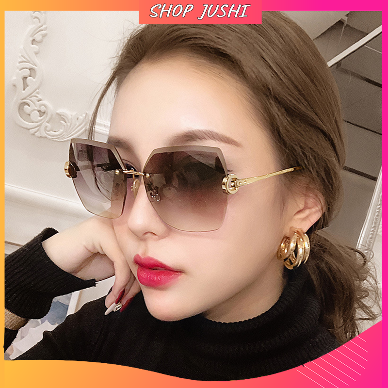 Mắt Kính mát nữ thời trang, kính mát nữ đẹp không gọng đi du lịch, đi nắng chống tia UV phong cách Hàn Quốc màu nâu tím