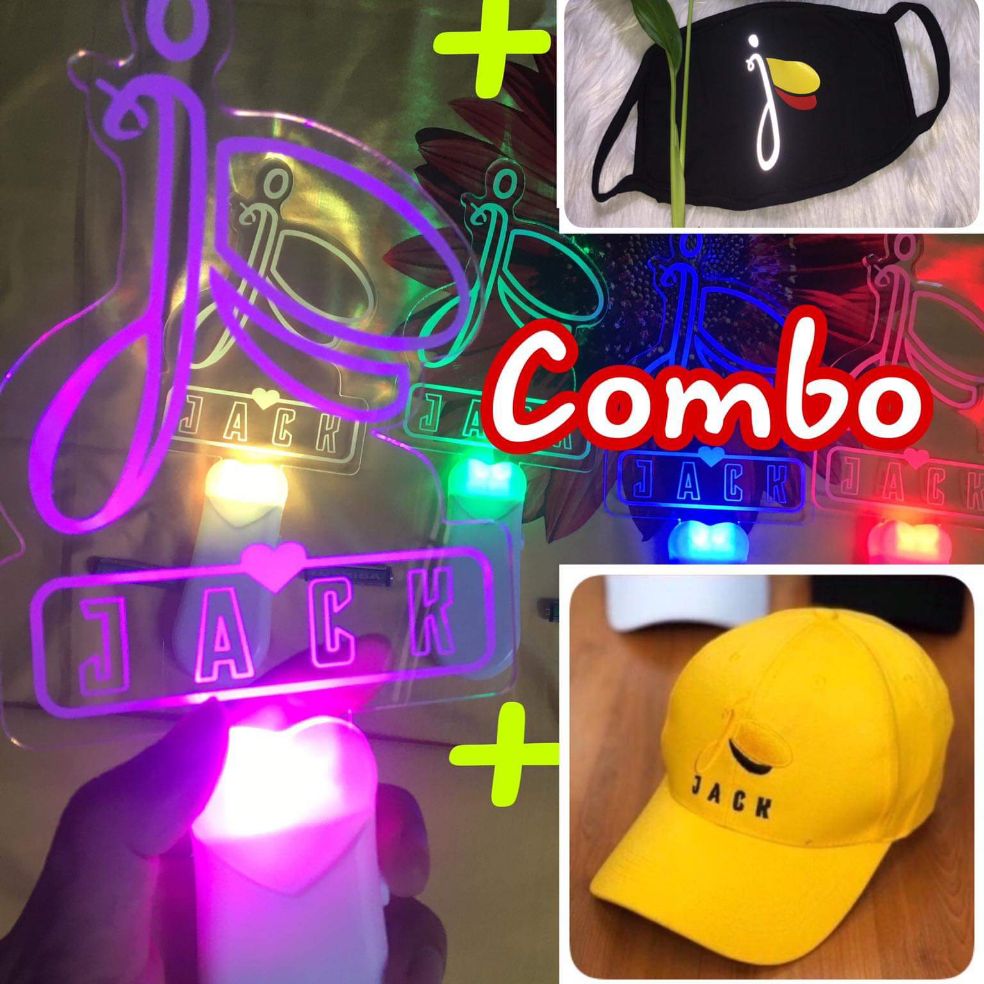 Combo lightstick + nón vàng + khẩu trang jack