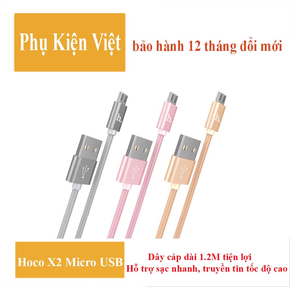 Cáp sạc micro usb hoco x2 dài 1.2m dây dù