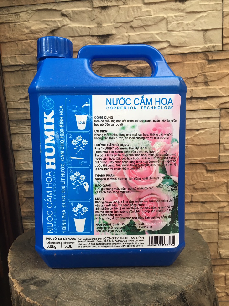 [HCM]NƯỚC CẮM HOA CÔNG NGHỆ ION ĐỒNG HUMIK 5 LÍT PHA ĐƯỢC 500 LÍT