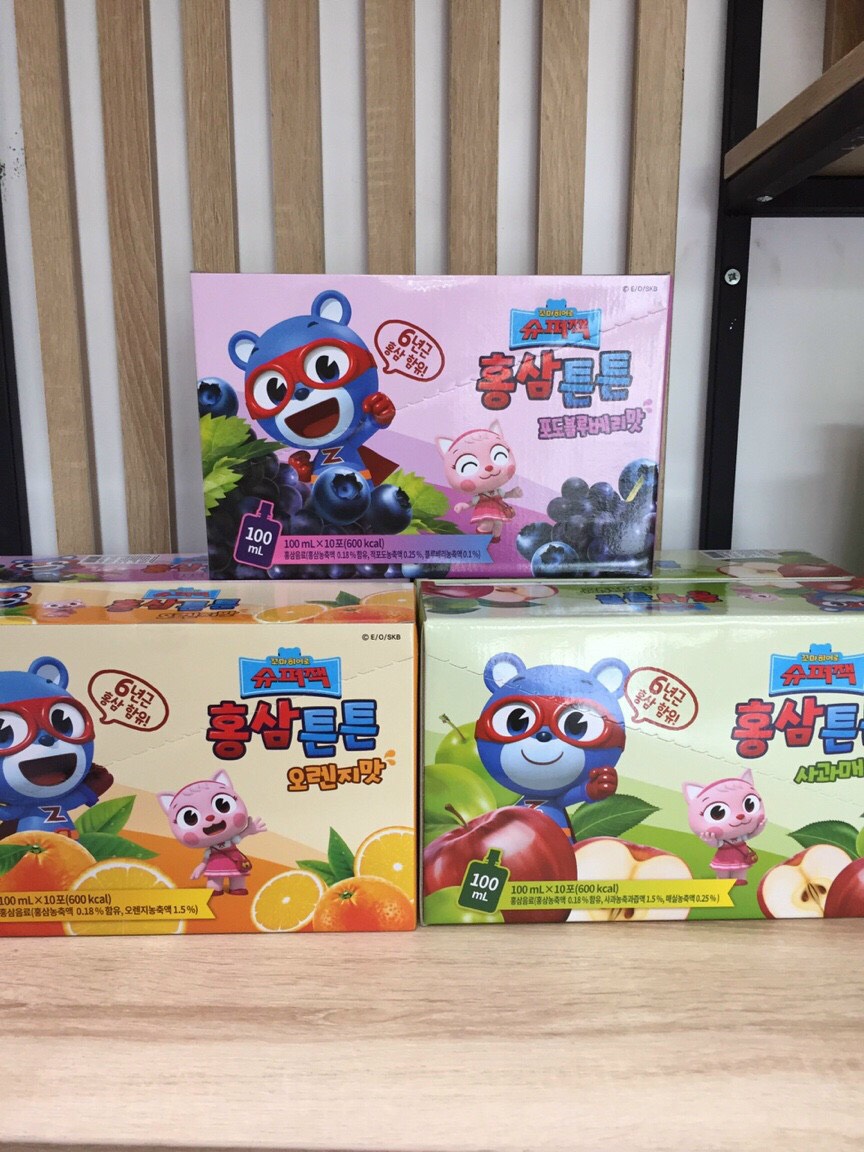 Combo hộp 10 bịch Nước Hồng sâm super Z siêu nhân cho Bé