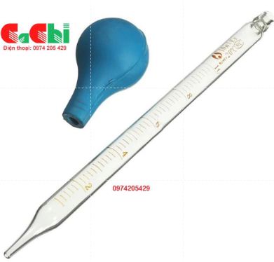pipet, ống hút thủy tinh 1ml  tặng kèm bóp cao su