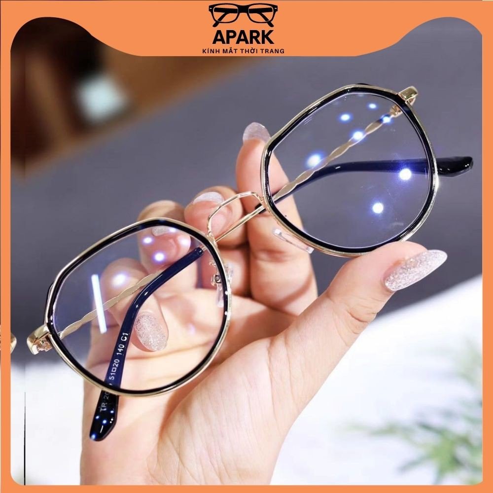 Kính Giả Cận, Gọng Kính Cận Nam Nữ Mắt Tròn Viền Hàn Quốc Không Độ Hàn Quốc - APARK AP40