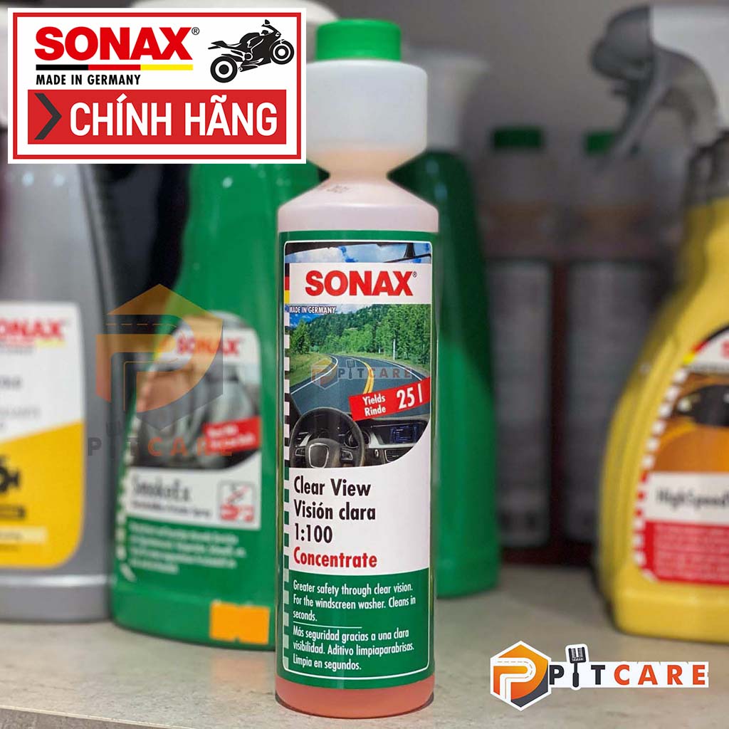 Dung dịch rửa kính sonax clear view 1:100 371141 250ml đậm đặc rửa kính lái