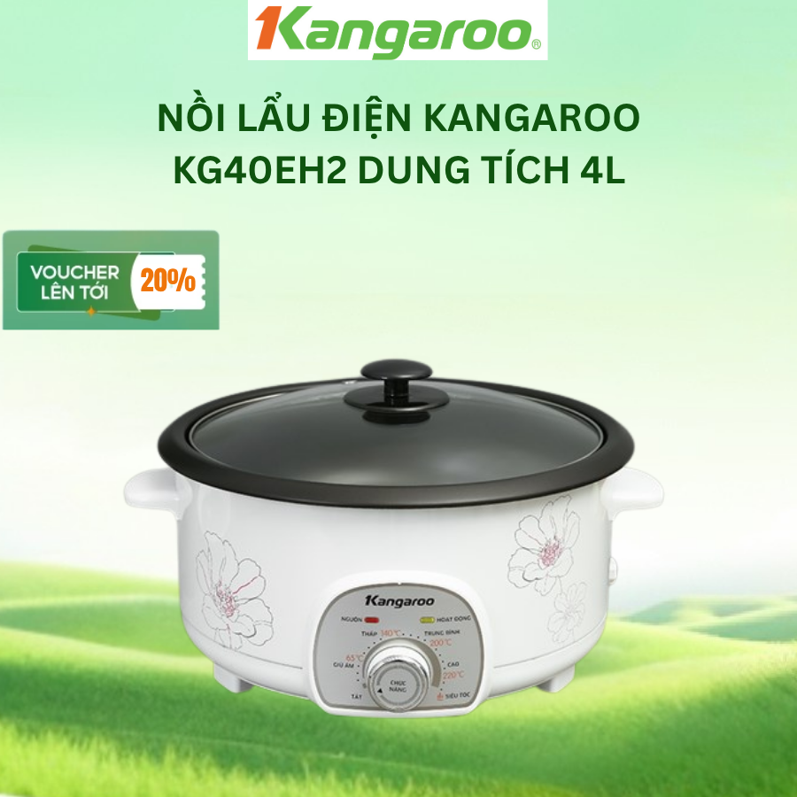 [BH 1 Năm] Nồi lẩu điện Kangaroo KG40EH2 dung tích 4L - HÀNG CHÍNH HÃNG