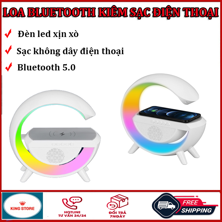 Loa bluetooth mini chữ G tích hợp sạc không dây, loa nghe nhạc bluetooth kiêm đèn led 7 màu, Loa mini, loa mini bluetooth, loa karaoke mini, loa bluetooth không dây