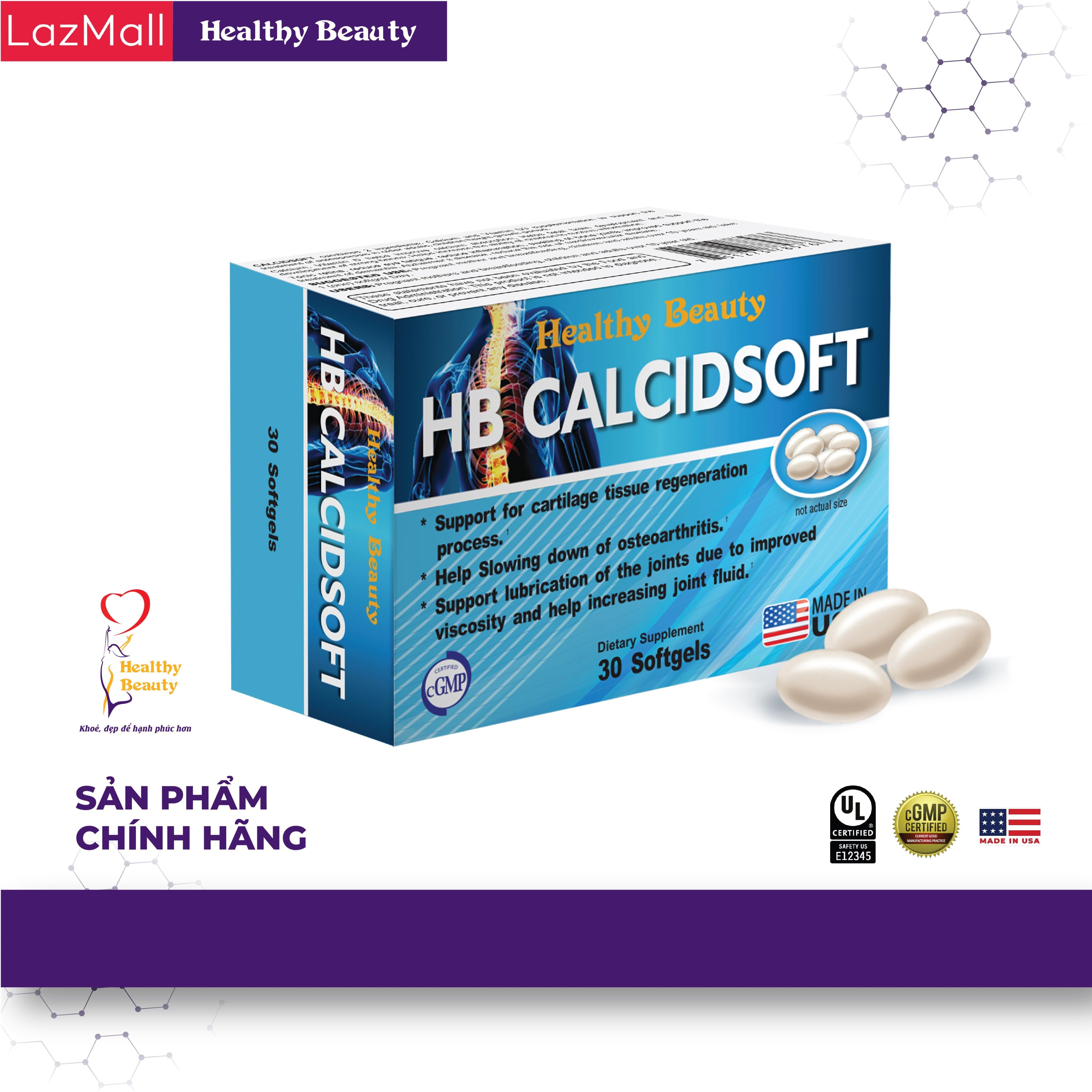 Viên Uống Bổ Sung Canxi và Vitamin D3 HB CALCISOFT
