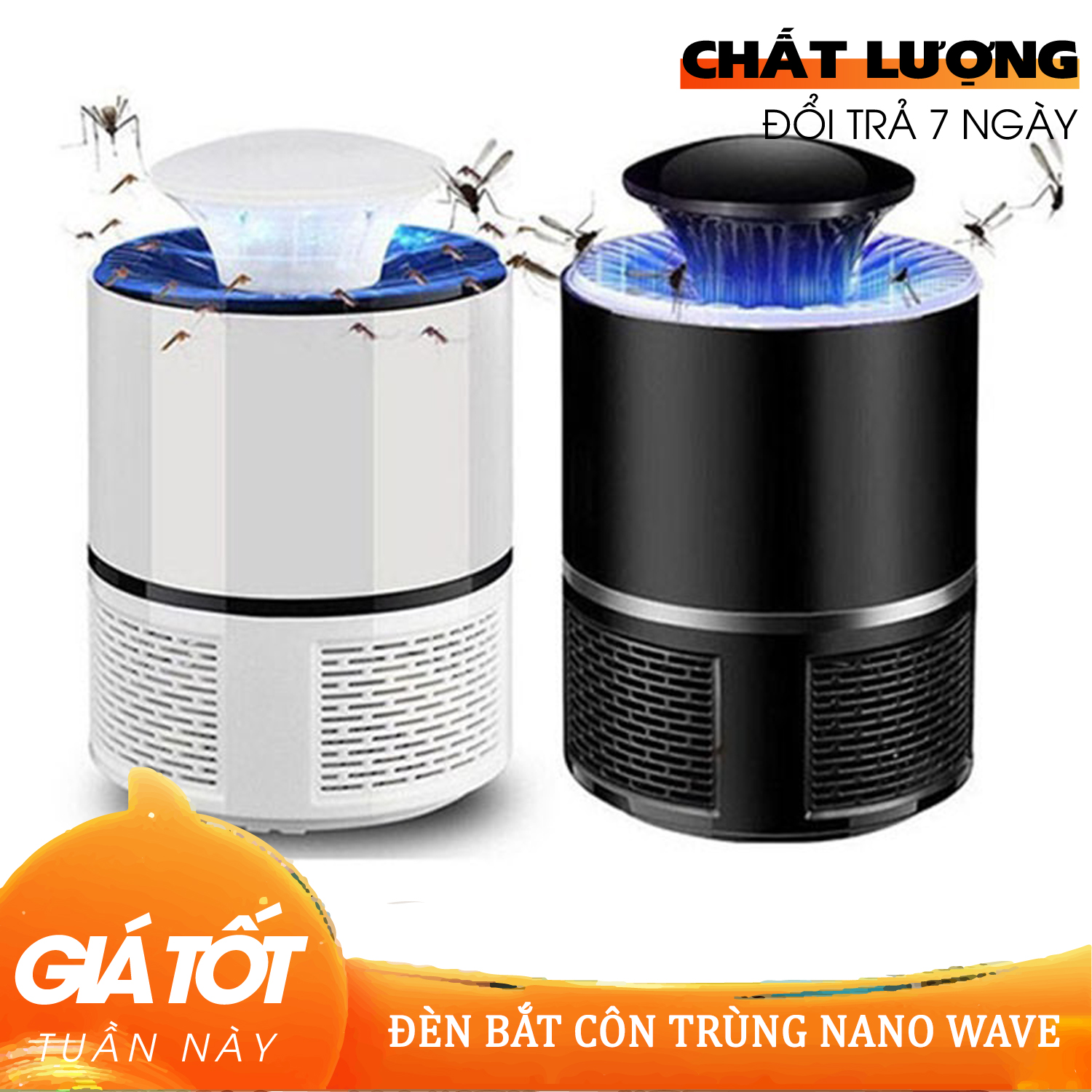 Đèn bắt muỗi thông minh tại nhà - Đèn bắt côn trùng giá rẻ Chất lượng cao Nano Wawe 365, đèn vợt muỗi, sử dụng tiện dụng, an toàn, chất lượng - Hỗ trợ đổi trả 7 ngày