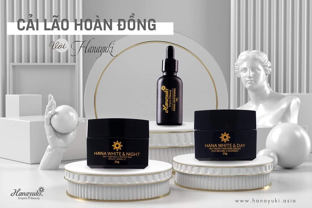 [CHÍNH HÃNG Hanayuki-Date 2026] Bộ 3 dưỡng trắng hồng,căng bóng Hanayuki -KEM HANA WHITE DAY, SERUM HANA WHITE VÀ KEM HANA WHITE NIGHT