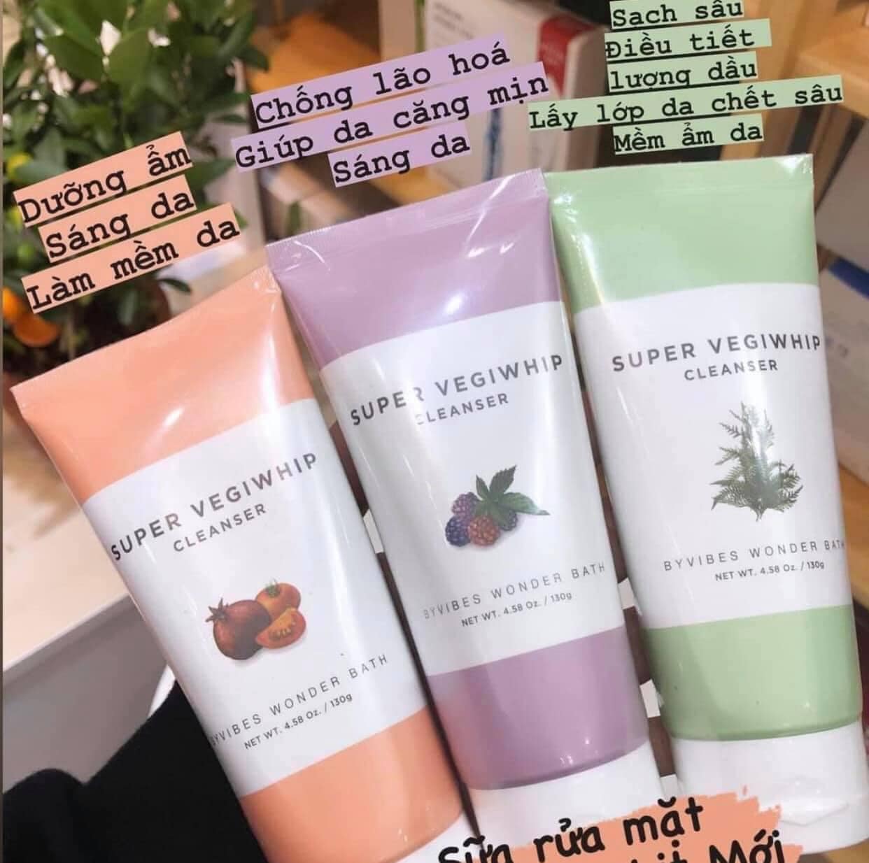 Sữa rửa mặt rau củ Byvibes Wonder Bath Super Vegiwhip Cleanser