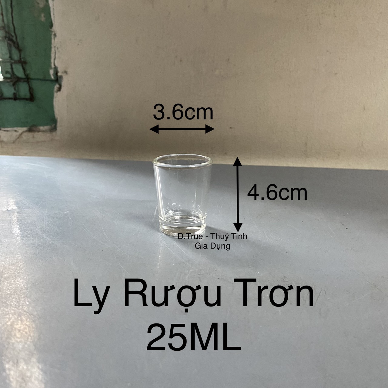 Set 12 ly rượu suông/trơn thủy tinh 25ml