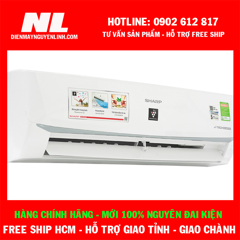 Máy lạnh sharp inverter 1 hp ah-xp10wmw
