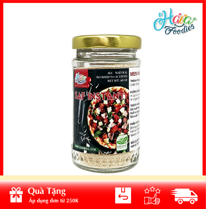 Men khô bánh mặn hiệu saf instant đỏ lọ thủy tinh 60g
