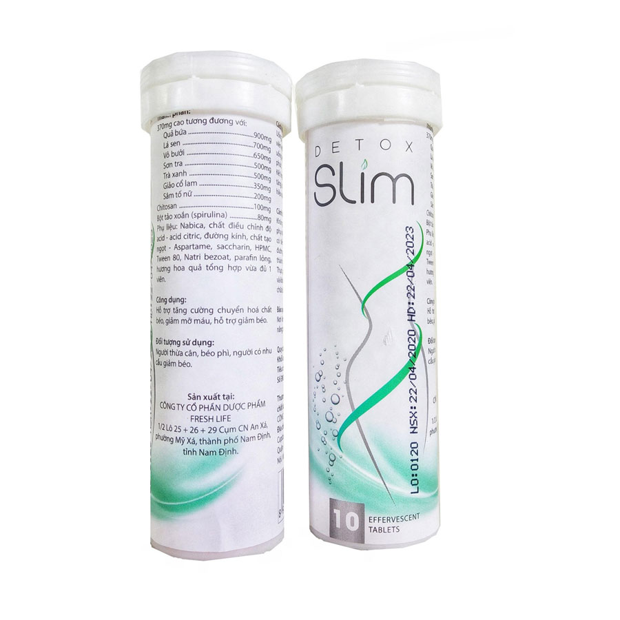 Viên Sủi giảm cân detox slim hỗ trợ giảm béo và giảm mỡ 20 viên